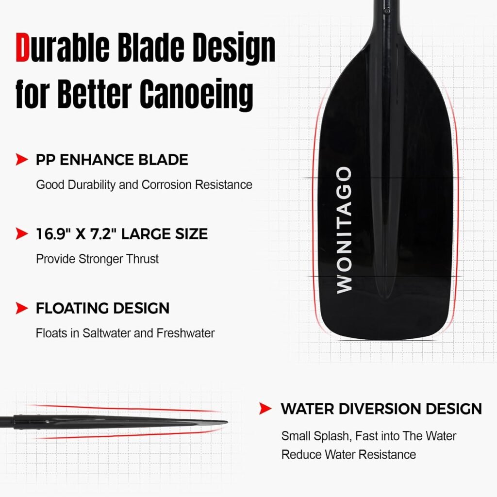 WONITAGO adjustable canoe paddle for boating and canoeing