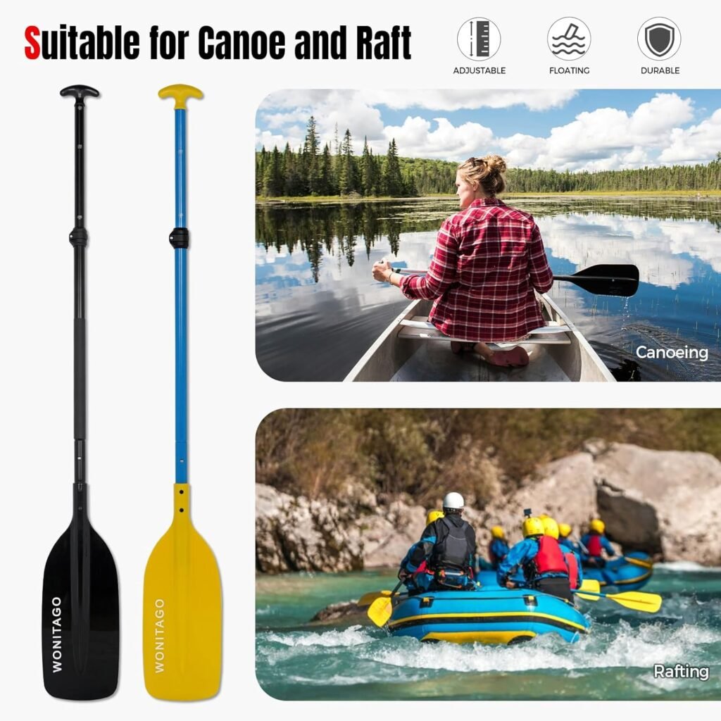 WONITAGO three-piece aluminum paddle for canoe trips