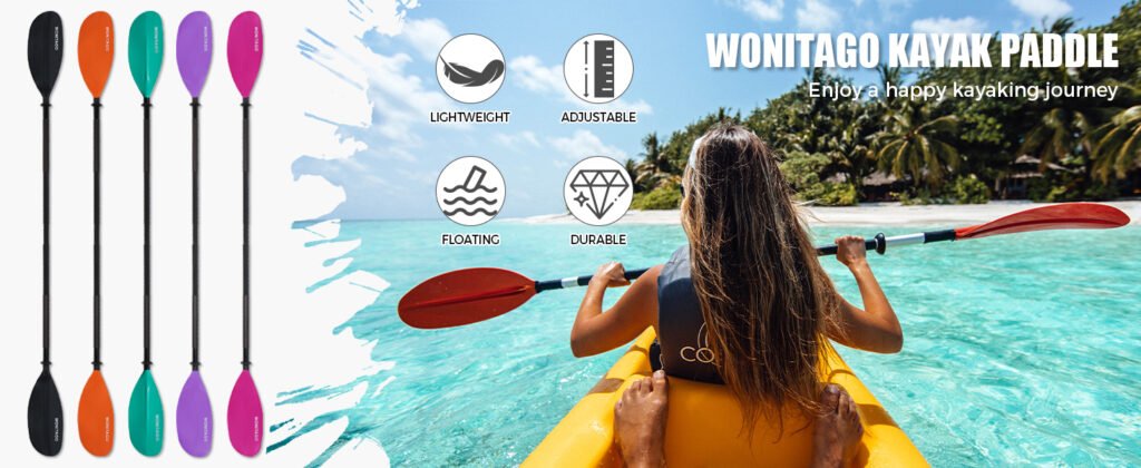 WONITAGO lightweight kayak paddle for lakes, rivers and coastal water