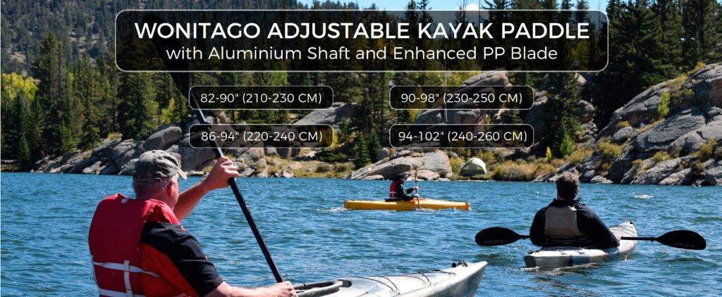 WONITAGO Kayak Paddle with Aluminium Shaft and PP Blade
