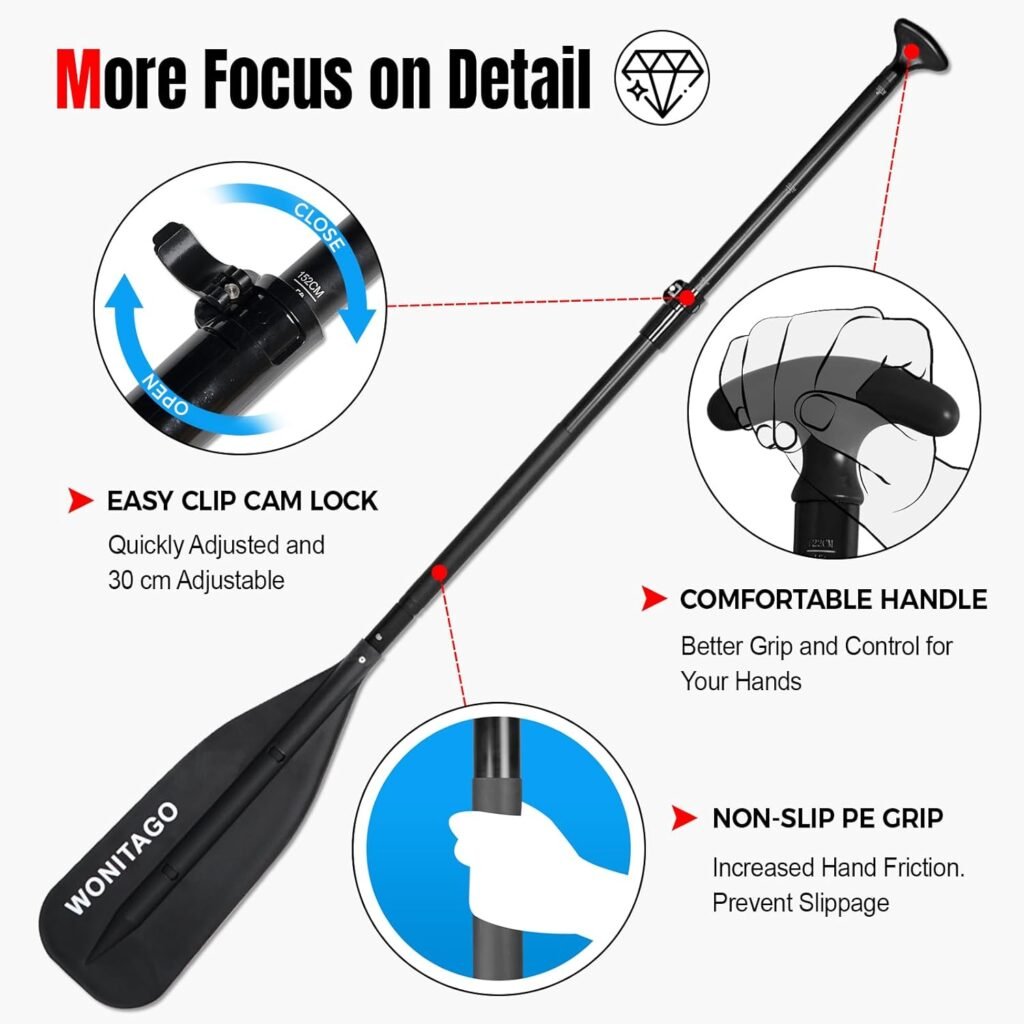 WONITAGO floating adjustable canoe paddle for boating