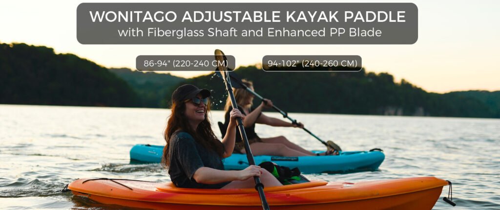 WONITAGO Fiberglass Kayak Paddle with PP Blade