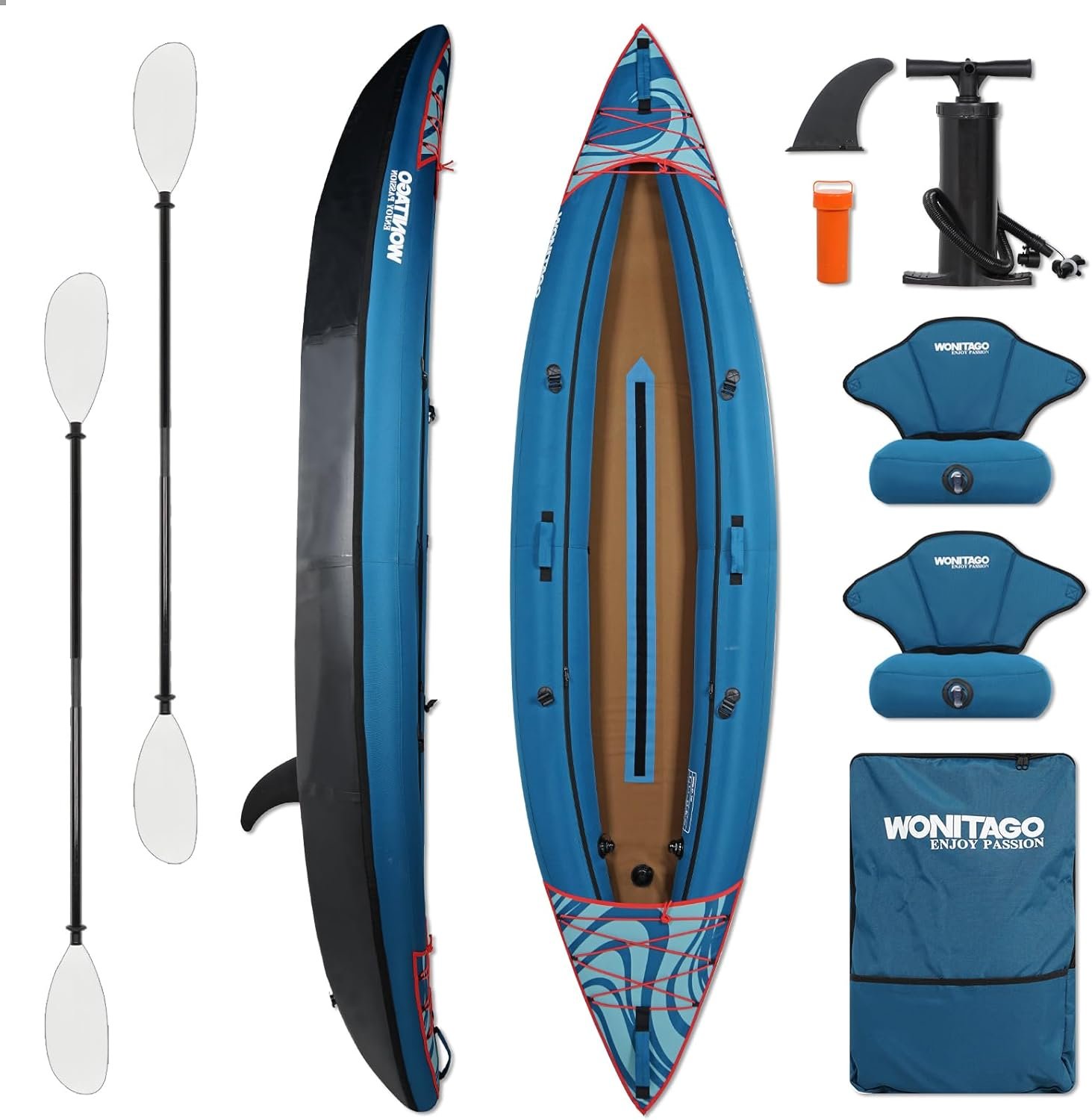 WONITAGO Portable Ripstop Oxford Cloth Inflatable Kayak