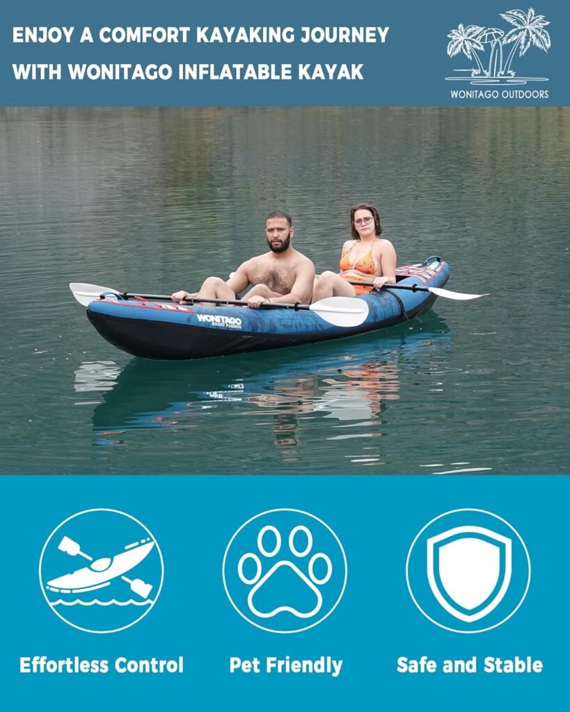 WONITAGO Portable Inflatable Kayak for two-person