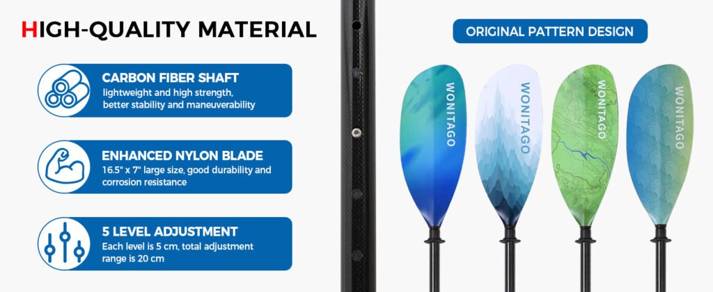 WONITAGO carbon kayak paddle colors