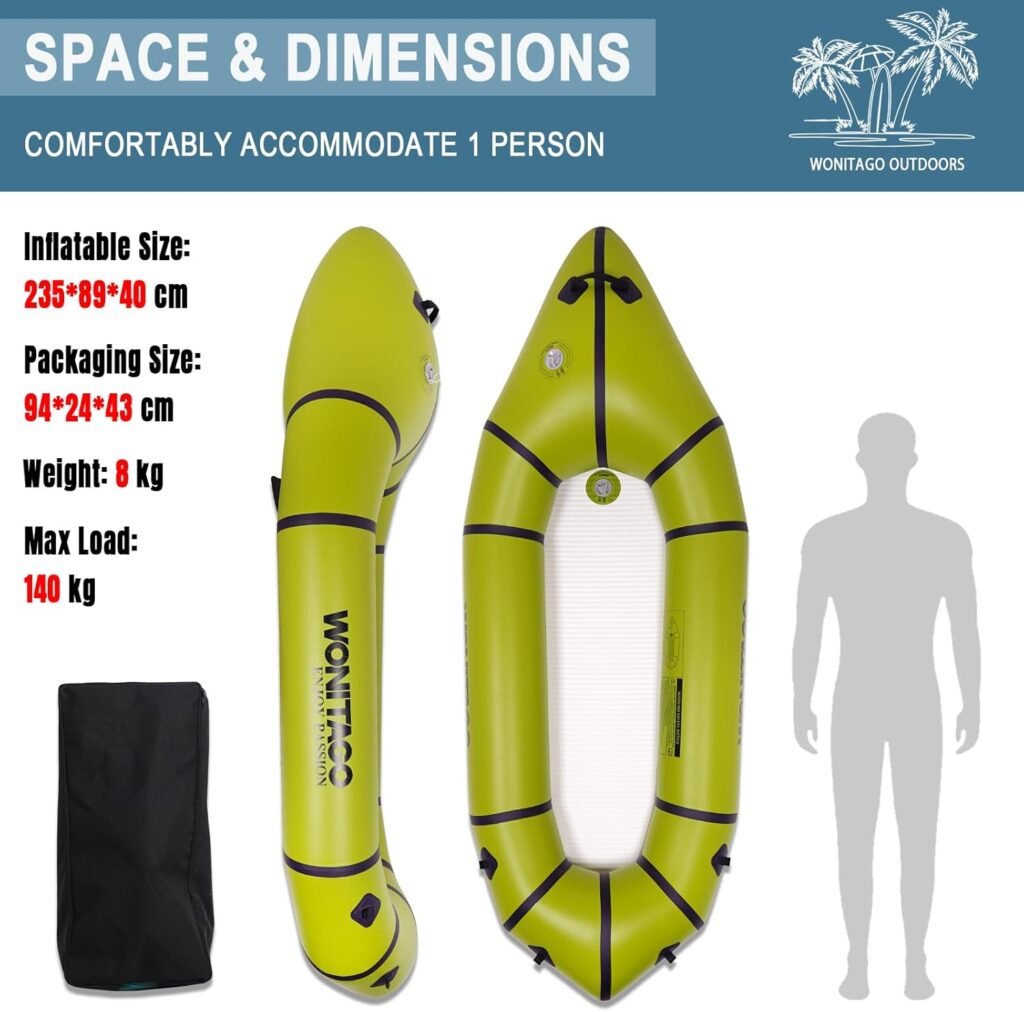 WONITAGO lightweight travel kayak for camping and bicycle drifting