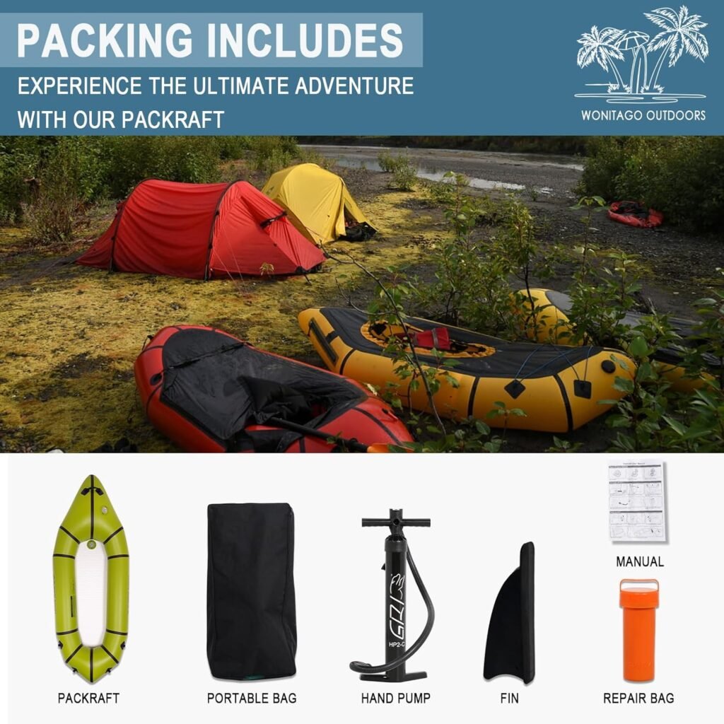WONITAGO PVC packraft for lakes, calm rivers and outdoor trips