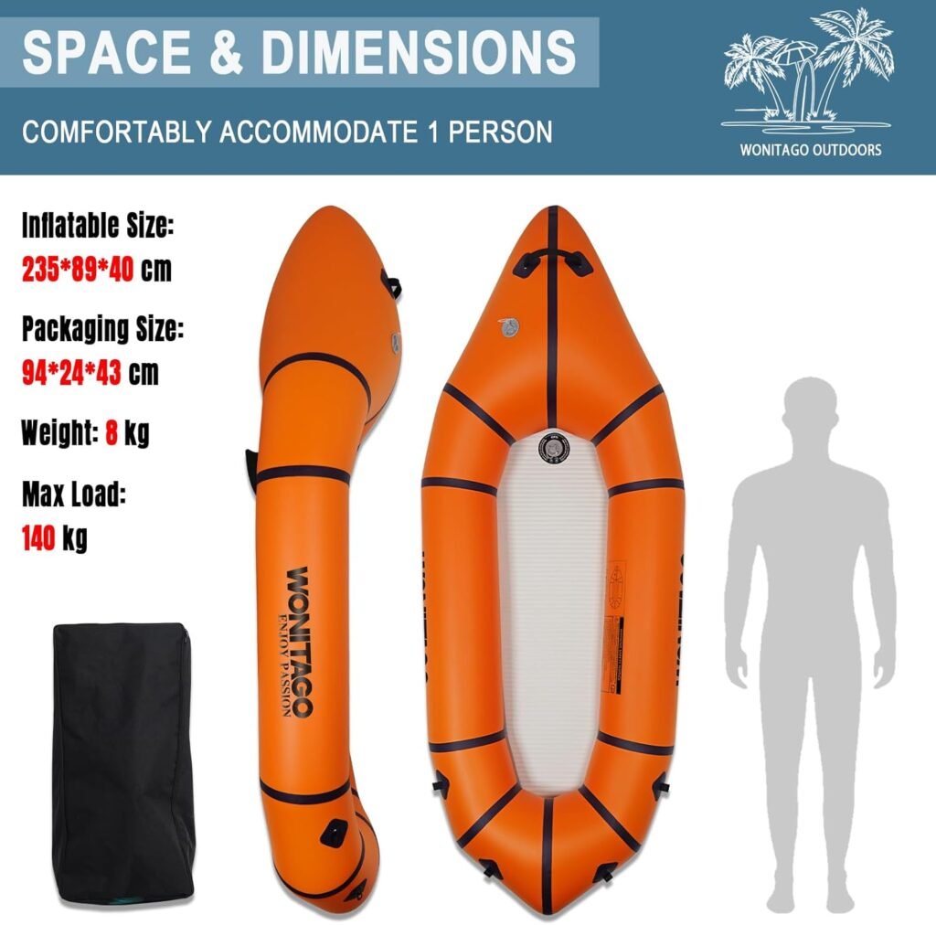 WONITAGO inflatable travel kayak for bicycle drifting and camping