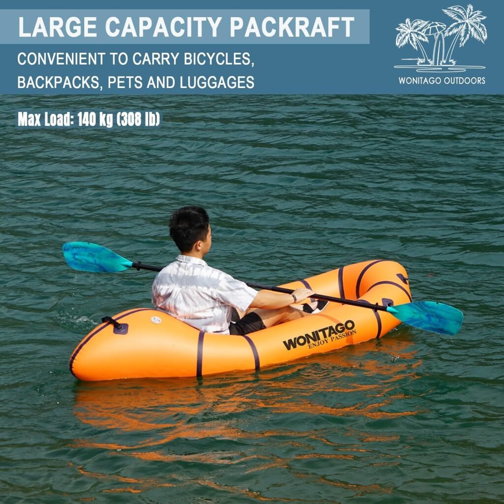 WONITAGO packraft with reinforced PVC body and drop stitch floor
