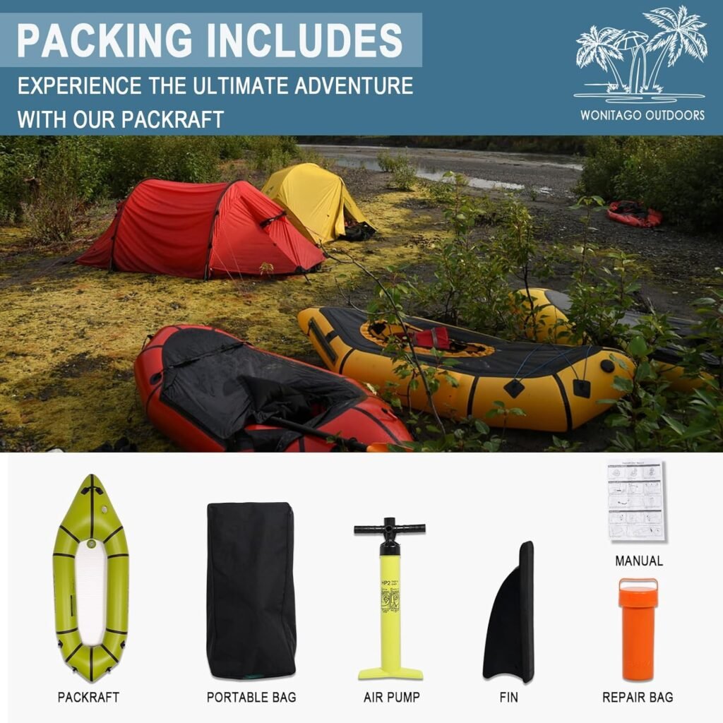 WONITAGO inflatable travel kayak with 5-piece paddle