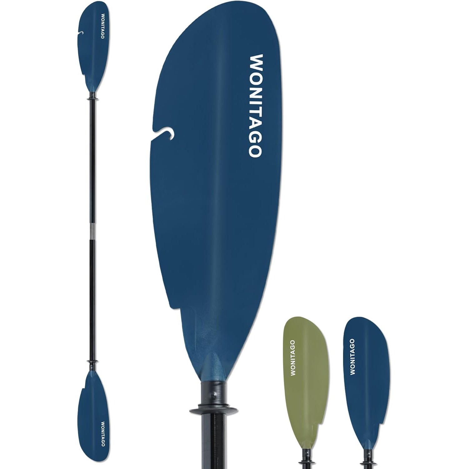 WONITAGO Angler Kayak Paddle with Fiberglass Shaft and Plastic Blade