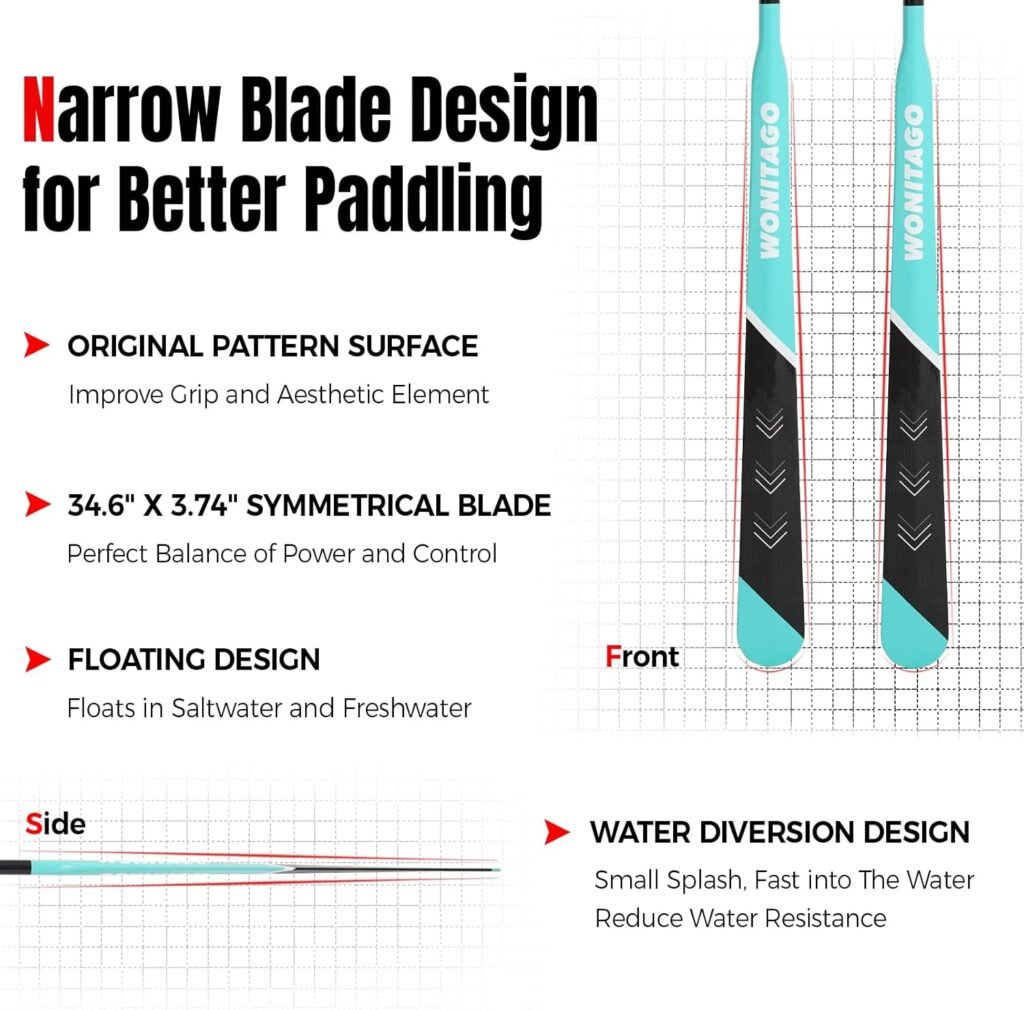 WONITAGO Full Carbon Paddle adjustable Greenland design