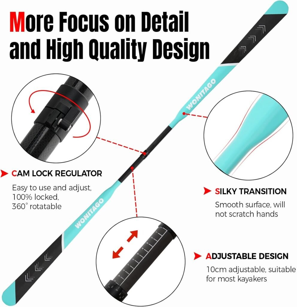 premium WONITAGO Full Carbon Fiber Greenland Paddle