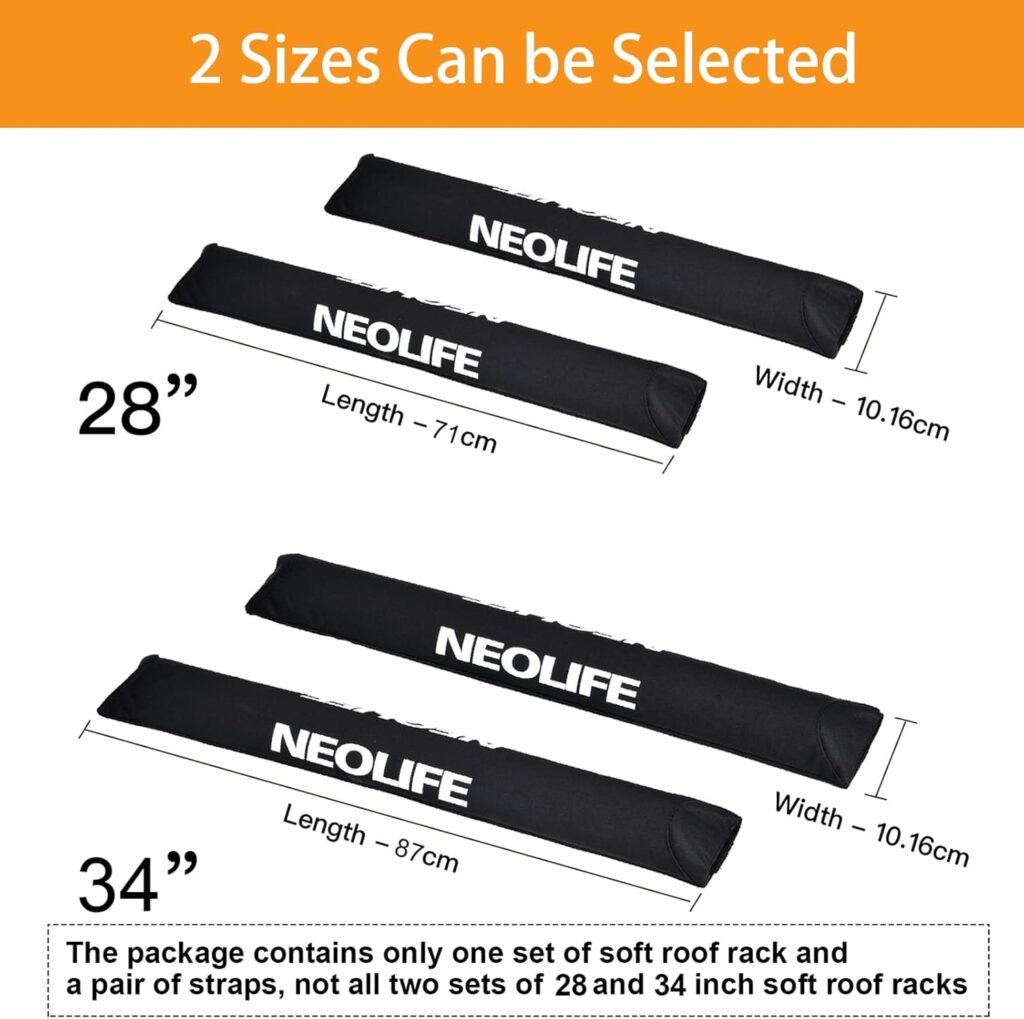 WONITAGO Soft Roof Rack Pads with Straps size