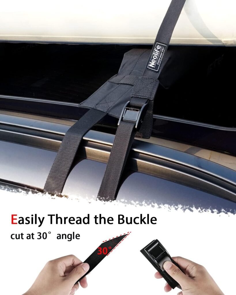 WONITAGO pair of roof rack straps with metal cam buckles