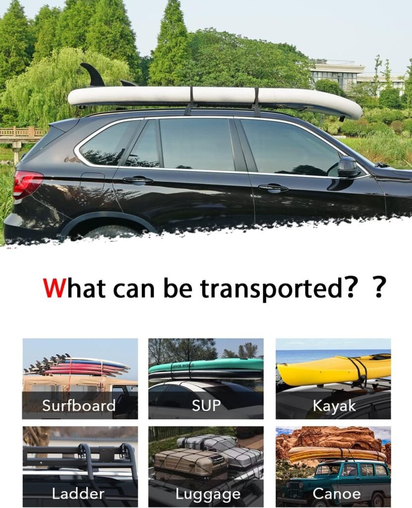 WONITAGO black rack straps for canoe and snowboard transport